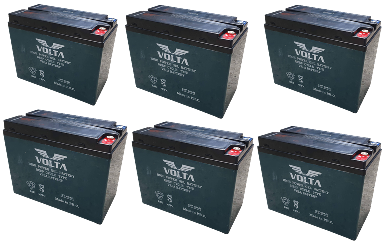 Kit med 6st batterier till Voltarom Hercules VT5 72V/60A