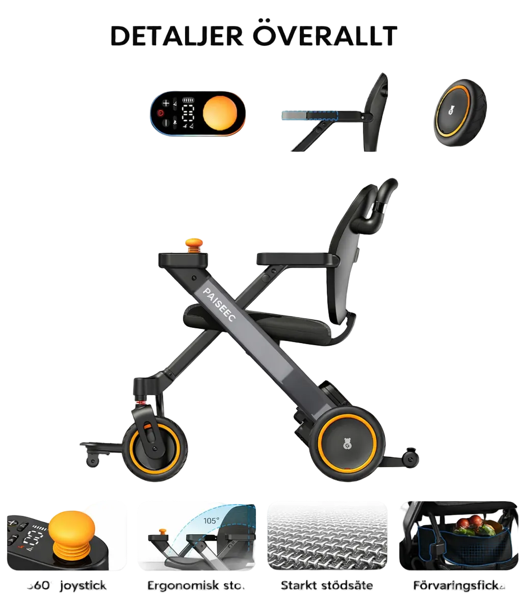 NYHET! PAISEEC W3 3-i-1 elektrisk rullstol/rollator nu i Sverige